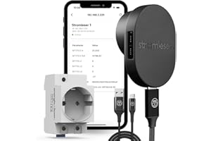 Stromleser WIFI Smart Meter IR Lesekopf - Stromzähler auslesen WLAN, Mit Tasmota Software für Smart Home Integration - mit Hutschienensteckdose