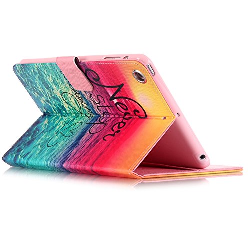 iPad Air Hülle, Deenor Bunt Painting und Stilvoll Brieftasche Tasche PU Leder Flip Protective Stand Tasche Schutzhülle Hülle für Apple iPad Air (2013 Version).[Green Sea] - 6
