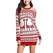 Produktbild Toasye Women Christmas Long Sleeve Crew Neck Mini Dress,Ladies Casual Christmas Graphic Embroidery Knitted Pullover Sweater