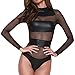 Produktbild taottao Frauen Kunstleder & Lace Sexy Wet Rückenfrei Mini Kleid Body Clubwear Hohl Versuchung Nachthemd
