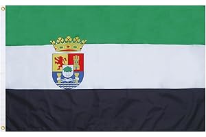 AZ FLAG - Bandera Extremadura - 90x60 cm - Bandera Extremeña 100% Poliéster Con Ojales de Metal integrados - 50g - Colores Vivos Y Resistente A La Decoloración