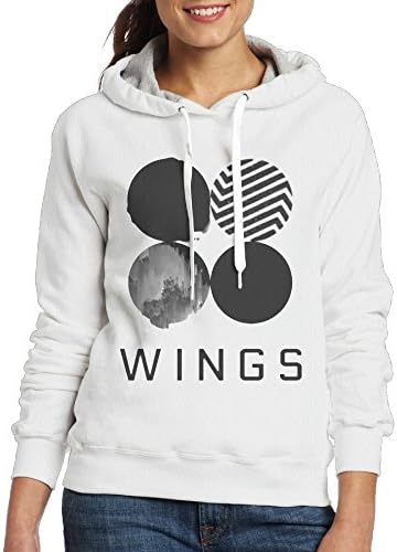 Woman BTS WINGS Bangtan Boys Hooded Pullover Cool Sweatshirts -  Black - 