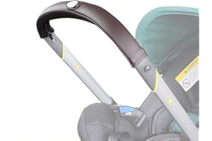 SEEDFUTURE Copertura maniglia passeggino accessori in pelle per passeggini DOONA auto, con cerniera staccabile, copertura per braccioli passeggino marrone