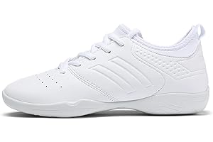 Uhclrr Chaussures De Danse Douces Blanches Légères Blanches Et Champs De Danse sur Le Terrain Femme Confortable Salle De Sport Sneakers Filles Dames Entraînement Cheerleading Chaussures(38, White)