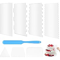 20 Raschietti Per Torta Trasparenti In Plastica Flessibile 13x10 Cm - Lisciante Per Glassa E Decorazione Pasticceria, Set Da Forno - 3