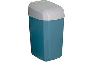 Denox DEN130 Papelera Troya con Tapa basculante 30 litros, Azul, 350x280x530 mm