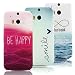Produktbild HTC ONE 2 (M8) Hülle,Vandot Zubehör Set für Smartphone HTC ONE 2 (M8) Bunt Gel Soft Ultra Slim Dünn Silikon Hochwertigem Weichem TPU Praktisch Farbmalerei Beschützer Hülle Schutzhülle Handyhülle Case Back Cover Tasche Etui Schutz Bumper Schale - Farbe gemalt - 1x Rot Rosa Wolken Be Happy + 1x Blau Smile Herzen + 1x Blau Meer Anchors I refuse to sink
