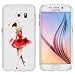 Produktbild licaso® Hülle für Samsung Galaxy S6 5,1" / S7 5,1” TPU Schutz Cover Samsung S6 Ballerina Rot Schwarz Case Sketch transparent klare Schutzhülle galaxys6 Tasche Silikon (Samsung Galaxy S6, Ballerina rot schwarz)