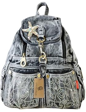 Damen Rucksack Backpack Daypacks Schüler Backpacks Schultaschen Fashion Jeans