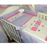 Babybettwäsche Kinderbettwäsche Set 100x135cm Baby Bettset Himmel Nestchen mit Applikation - 3