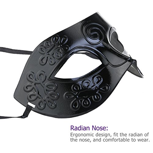 WINOMO Römische Maskerade Maske schwarze venezianische Maske Männer Frauen Kostüm Party Halloween - 2