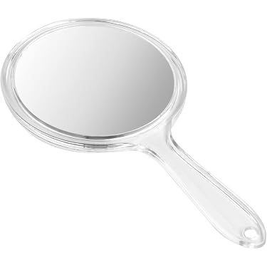 Sourcing Map Taschenspiegel Mit Ledertasche – Kompakter Make-up-Spiegel Aus Edelstahl, Burgunderrot, 6,3x9,7 Cm