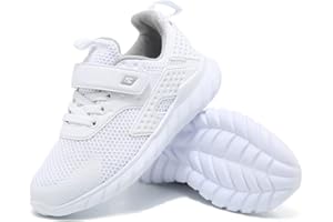 VICROAD Kids Girls Running Shoes, Breathable, Lightweight, Athletic, Sports, Black, Size 8UK/Asia 26