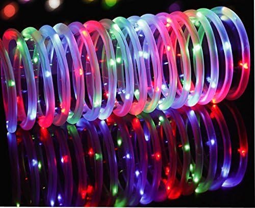 Lamker Led Solar Rope Lights Waterproof Indoor Outdoor Tube String Light Copper Wire 22ft 50 Leds Decorative Lighting for Tree Garden Yard Fence Patio Decking Christmas Multi-coloured