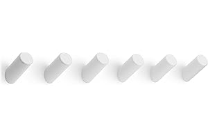 LARHN White Wall Hooks (6-Pack)