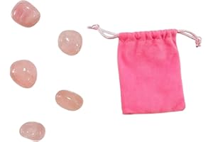 PANDIUI23 Pierre naturelle quartz rose - 5 cristaux polis avec propriétés énergétiques, pierre quartz rose (quartz rose, 5 pièces)