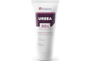 Eladerm Crema Urea 30%, 100ml, Eczemi, Cheratosi, Psoriasi, Eruzioni Cutanee, Dermatite, Prurito, Piedi Secchi, Talloni Screpolati, Calli, Duroni | Idratazione Profonda | Vitamin A, E, Burro di karitè