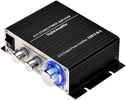 HiFi Stereo Audio Amplifier, InVaFoCo Mini Hi-Fi Power Amplifier 2 Channel Class D 2x20W Car Audio Amplifier Digital Audio Booster with DC 12V 3A Power Supply for Car Motorcycle Boat HiFi Speaker