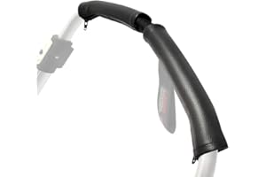 SeedFuture Housse de poignée de poussette noire 2 pièces de 17x11cm pour Baguboo Bee3 Bee5, Housse d'accoudoir de poussette en cuir Pu Accessoires