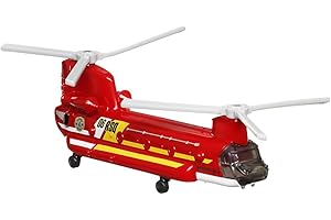 Matchbox Collectible Die-Cast Metal Sky Busters Inspired by Boeing CH-47 Chinook Tandem Rotor Helicopter - HLJ21 ~ Heavy Lift Twin Engine Red Transport ~ Includes Playmat
