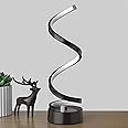 Modern Spiral Table Lamp, Curved LED Desk Lamp Bedside Lamp, 3 Colors Dimmable Desk Lamp for Bedroom Living Room Office, 19W (BLACK)