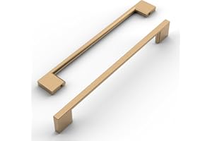 Amerdeco 10 Stück Möbelgriffe Champagner Gold, 192mm Lochabstand, Aluminiumlegierung Schubladengriffe & Schrankgriffe für Küchenschränke & Kleiderschränke UK0035