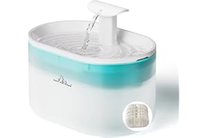 H&A PETCARE® Pet Water Fountain Advanced 2.1L BPA-Free, Cat Water Fountain For Drinking With 5 Filters, Whisper Quiet Water Fountain Cat Bowl, Visible Water Level, And Dual Flow Modes.