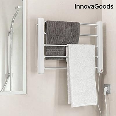 Innovagoods TELESHOPPINGCENTER® Porte Serviettes Électrique Mural 65W Blanc Gris (5 Barres) Sèche serviette porte habits chevalet
