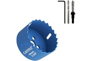 CATITO 60mm Bi-Metall Lochsäge Bohrbohr, Lochsäge für Einbauleuchten, Zoll Lochschneider für LED Einbaubeleuchtung, ideal für Kunststoff, Holz, Sperrholz (60mm)