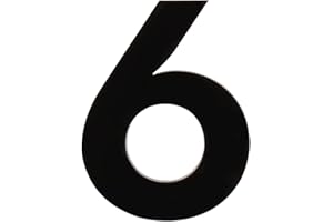 HASWARE Numero civico 7,5 cm, lettere autoadesive per appartamento, numeri per porta, indirizzo stradale, decorazione alla moda, acrilico (6, nero)