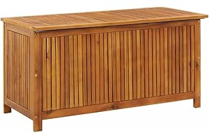 vidaXL Akazienholz Massiv Garten Aufbewahrungsbox Kissenbox Auflagenbox Gartentruhe Kissentruhe Gartenbox Gartenmöbel Truhe Box Kiste 113x50x58cm