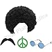 Produktbild Hippie Hippy Man 1970s Afro Wig Sunglasses Moustache Fancy Dress by Blue Planet Online