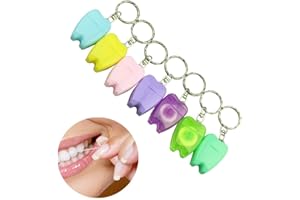 KAXILU 15m Waxed Dental Floss Picks Dental Care with Key Ring for Travel and outdoor Random Colors (8)