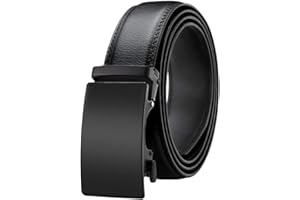 Chaberlu Gürtel Herren,Ledergürtel Ratsche Automatikschließe Business Anzug Gürtel Verstellbarer Leder Gürtel für Jeans, Breit 35mm, Größe Angepasst