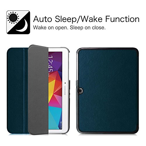 Fintie Samsung Galaxy Tab 4 10.1 Hülle Case – Ultra Schlank Superleicht Ständer Smart Shell Cover Schutzhülle Etui Tasche mit Auto Schlaf / Wach Funktion für Samsung Galaxy Tab 4 10.1 SM-T530 SM-T535 (nicht geeignet für Samsung Galaxy Tab 3 10.1), Marineblau - 3