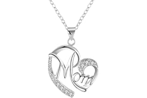 YATEICBC Collier en argent 925 avec pendentif en forme de cœur pour femme, cadeau d'anniversaire de mère en forme de cœur avec pendentif en diamant pour anniversaire de maman