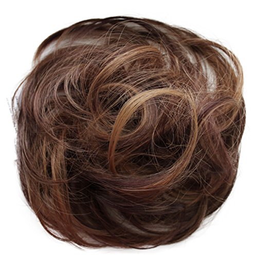 PRETTYSHOP Scrunchy Scrunchie Bun Up Do Hair Piece Hair Ribbon Ponytail Extensions Wavy Curly or Messy various/diverse colours (brown mix #32H26)