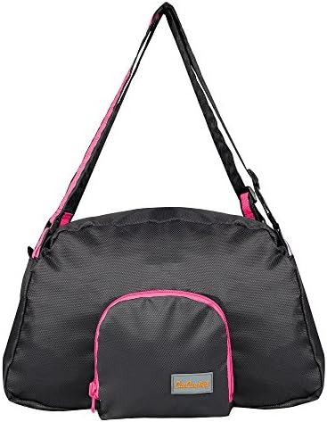 CueCue Pet Deluxe Foldable Expandable Pet Carrier Travel Bag, Black with Pink Trim