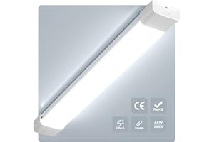 ‎STEO Anten LED Feuchtraumleuchte 150cm | 45W Feuchtraumlampe | Kalteweiss 6000K 4950LM Werkstattlampe | IP65 Wasserfest Wannenleuchte | Wasserdicht Kellerleuchte für Büros Keller Werkstätten Garage