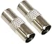 Produktbild Aerzetix: 2 Adapter coaxial F-Wandler TV-Antennenanschluss TV-Stecker männlich