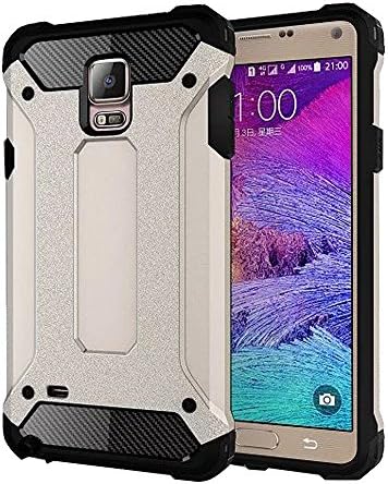 UKDANDANWEI Samsung Galaxy Note 4 Hybrid Rugged Dual Layer Armor Case Shockproof Defender Hard Back Protective Cover -Heavy Duty Protection Case for Samsung Galaxy Note 4 - Grey