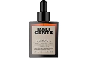 ‎BALI GENTS BY HANK GE BALI GENTS Beard Oil – Veganes Bartöl mit Arganöl, Jojobaöl & Sonnenblumenöl – Nicht fettende Bartpflege für weiche Barthaare & gesunde Haut – 30 ml