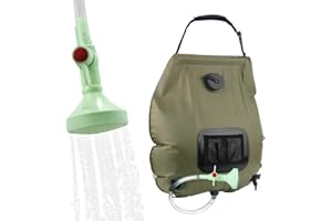 LOMUG Doccia Solare Campeggio, 20L Borsa da Campeggio Solare Portatile Borsa da Doccia Solare Borsa da Bagno on Tubo Rimovibile e Soffione per Campeggio Escursionismo Trekking Arrampicata All'aperto