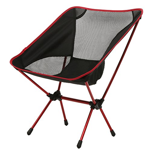 Preisvergleich Produktbild Teamyy Ultraleicht Angelstuhl Campingstuhl mit Armlehnen Karpfenstuhl Rot Klein
