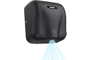 AIKE AK2801BH Elefante Asciugamani Elettrico Professionale, Asciuga Mani Automatico in Acciaio Inossidabile, 1450 W, 10-15 Secondi per Asciugare Le Mani