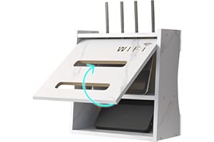 PUIOTEAI Router Schrank, Router Verstecken, Router Regal, WiFi Router Aufbewahrungsbox Wandregale, WiFi Router Box Kabel Organizer(Desktop oder Wandbehang)(White)