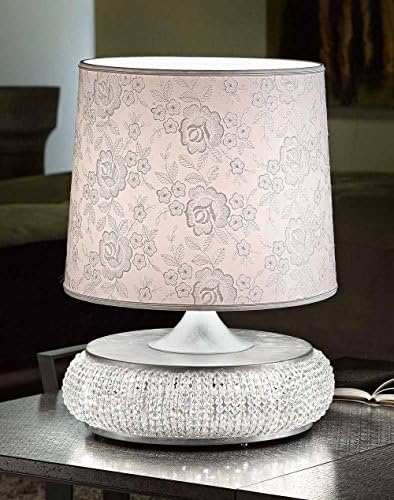 Masiero Table lamp Galà Silver Handmade,Made in Italy,Italian Crystal Glass Beads