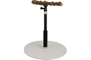 Qcwwy Natural Wood Bird Perch Stand, Portable Detachable Parrot Play Stand Bird Play Stand Parrots Playground Adjustable Bird Perch for Indoor Outdoor Traveling