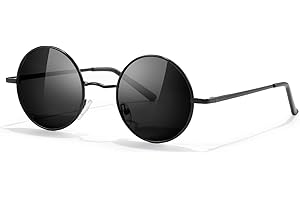 Sonnenbrille-Herren-Damen-Rund-Polarisiert Sonnenbrillen Runde Brille UV400 Schutz Retro Vintage Hippie Steampunk Polarisiert