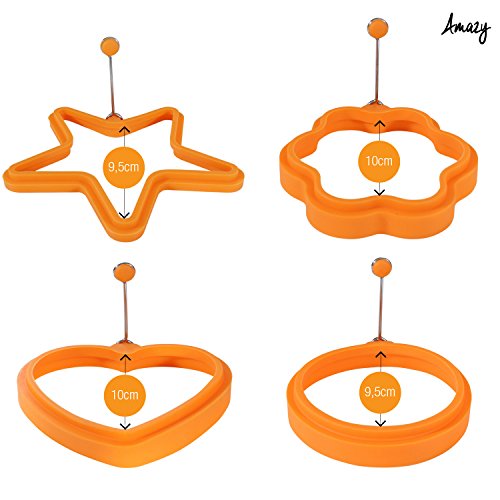 Amazy Silikon Spiegeleiform (2er Set) – Die lustige Frühstücksidee bringt Ihre Spiegeleier und Pfannkuchen in die perfekte Form (Rund) - 3